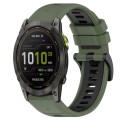 For Garmin Enduro 26mm Sports Two-Color Silicone Watch Band(Olive Green+Black)