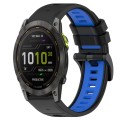 For Garmin Enduro 26mm Sports Two-Color Silicone Watch Band(Black+Blue)