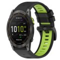 For Garmin Enduro 26mm Sports Two-Color Silicone Watch Band(Black+Lime Green)