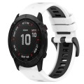 For Garmin Fenix 6X Sapphire 26mm Sports Two-Color Silicone Watch Band(White+Black)