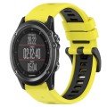 For Garmin Fenix 3 HR 26mm Sports Two-Color Silicone Watch Band(Yellow+Black)