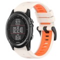 For Garmin Fenix 3 HR 26mm Sports Two-Color Silicone Watch Band(Starlight+Orange)