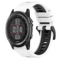 For Garmin Fenix 3 Sapphire 26mm Sports Two-Color Silicone Watch Band(White+Black)