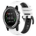 For Garmin Descent MK 1 26mm Sports Two-Color Silicone Watch Band(White+Black)