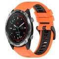 For Garmin Descent MK 2 26mm Sports Two-Color Silicone Watch Band(Orange+Black)