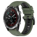 For Garmin Descent MK 2 26mm Sports Two-Color Silicone Watch Band(Olive Green+Black)