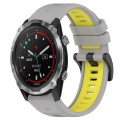For Garmin Descent MK 2 26mm Sports Two-Color Silicone Watch Band(Grey+Yellow)