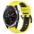 For Garmin Descent MK 2i 26mm Sports Two-Color Silicone Watch Band(Yellow+Black)