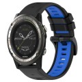 For Garmin D2 Charlie 26mm Sports Two-Color Silicone Watch Band(Black+Blue)