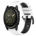 For Garmin Tactix 7 AMOLED 26mm Sports Two-Color Silicone Watch Band(White+Black)