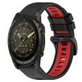 For Garmin Tactix 7 AMOLED 26mm Sports Two-Color Silicone Watch Band(Black+Red)