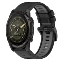 For Garmin Tactix 7 AMOLED 26mm Sports Two-Color Silicone Watch Band(Black+Grey)