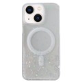 For iPhone 14 Plus MagSafe Glitter Hybrid Clear TPU Phone Case(White)