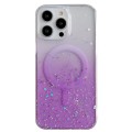For iPhone 13 Pro MagSafe Glitter Hybrid Clear TPU Phone Case(Purple)