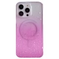 For iPhone 12 Pro MagSafe Glitter Hybrid Clear TPU Phone Case(Pink)