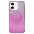 For iPhone 11 MagSafe Glitter Hybrid Clear TPU Phone Case(Pink)
