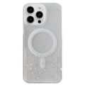 For iPhone 15 Pro MagSafe Glitter Hybrid Clear TPU Phone Case(White)
