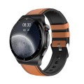 ET340 1.46 inch Color Screen Smart Leather Strap Watch,Support Blood Oxygen / Blood Glucose / Uric A
