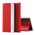 For Samsung Galaxy S24+ 5G Side Electroplated Adsorption Leather Phone Case(Red)