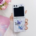 For Samsung Galaxy Z Flip5 Butterfly Glitter TPU Phone Case(Blue)