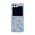 For Samsung Galaxy Z Flip3  Fresh Small Floral Epoxy TPU Phone Case(Blue Flowers 5)
