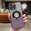 For iPhone 14 Pro Max MagSafe Gradient Glitter Electroplating TPU Phone Case(Purple)