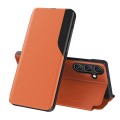 For Samsung Galaxy S24 5G Attraction Flip Holder Leather Phone Case(Orange)