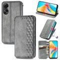 For OPPO A78 4G Cubic Grid Pressed Magnetic Leather Phone Case(Grey)