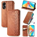 For OPPO A78 4G Cubic Grid Pressed Magnetic Leather Phone Case(Brown)