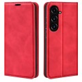 For Samsung Galaxy S23 FE 5G Retro-skin Magnetic Suction Leather Phone Case(Red)