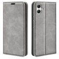 For Samsung Galaxy A05 Retro-skin Magnetic Suction Leather Phone Case(Grey)