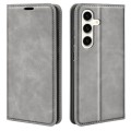 For Samsung Galaxy S24+ 5G Retro-skin Magnetic Suction Leather Phone Case(Grey)