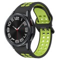 For Samsung Galaxy Watch 6 Classic 47mm Two-Color Breathable Silicone Watch Band(Black + Green)