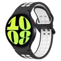 For Samsung Galaxy Watch 6 44mm Two-Color Breathable Silicone Watch Band(Black + White)