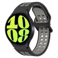 For Samsung Galaxy Watch 6 44mm Two-Color Breathable Silicone Watch Band(Black + Gray)