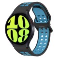 For Samsung Galaxy Watch 6 44mm Two-Color Breathable Silicone Watch Band(Black + Blue)