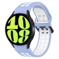 For Samsung Galaxy Watch 6 44mm Two-Color Breathable Silicone Watch Band(Light Blue + White)