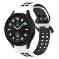 For Samsung Galaxy watch 5 Pro Golf Edition Two-Color Breathable Silicone Watch Band(White + Black)