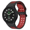 For Samsung Galaxy watch 5 Pro Golf Edition Two-Color Breathable Silicone Watch Band(Black + Red)