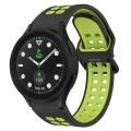 For Samsung Galaxy watch 5 Pro Golf Edition Two-Color Breathable Silicone Watch Band(Black + Green)