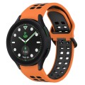 For Samsung Galaxy watch 5 Pro Golf Edition Two-Color Breathable Silicone Watch Band(Orange + Black)