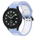 For Samsung Galaxy watch 5 Pro Golf Edition Two-Color Breathable Silicone Watch Band(Light Blue + Wh