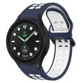 For Samsung Galaxy watch 5 Pro Golf Edition Two-Color Breathable Silicone Watch Band(Midnight Blue +