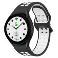 For Samsung Galaxy watch 5 Golf Edition Two-Color Breathable Silicone Watch Band(Black + White)