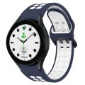 For Samsung Galaxy watch 5 Golf Edition Two-Color Breathable Silicone Watch Band(Midnight Blue + Whi