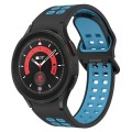 For Samsung Galaxy Watch 5 Pro  45mm Two-Color Breathable Silicone Watch Band(Black + Blue)