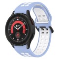 For Samsung Galaxy Watch 5 Pro  45mm Two-Color Breathable Silicone Watch Band(Light Blue + White)