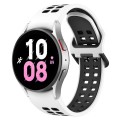 For Samsung Galaxy Watch 5  44mm Two-Color Breathable Silicone Watch Band(White + Black)