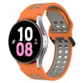 For Samsung Galaxy Watch 5  44mm Two-Color Breathable Silicone Watch Band(Orange + Gray)