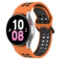 For Samsung Galaxy Watch 5  44mm Two-Color Breathable Silicone Watch Band(Orange + Black)